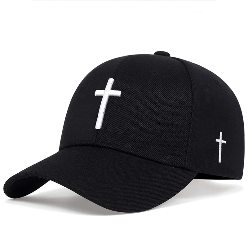 1piece Unisex Cross Embroidery Baseball Hat Outdoor Adjustable Sunscreen Leisure Hat Spring Autumn Travel Tourism Beach Vacation