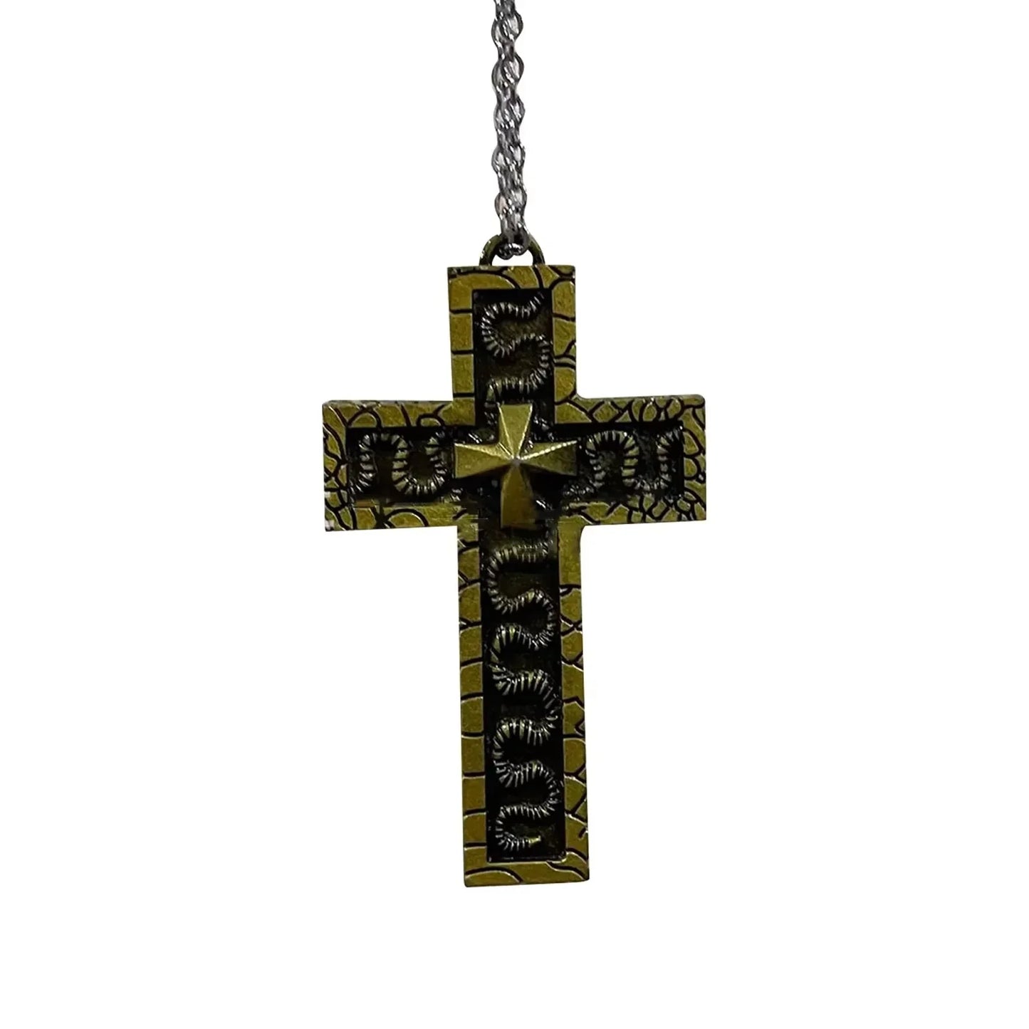 Cross Necklace with Secret Compartment, Gothic Punk Hip Hop Hidden Storage Pendant Jewelry for Men & Women