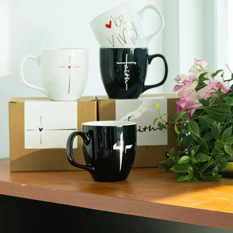 16 Oz Mug, Christian Cup Coffee Tea Milk,Black Men Office Work Gifts Friend Birthday Microwa