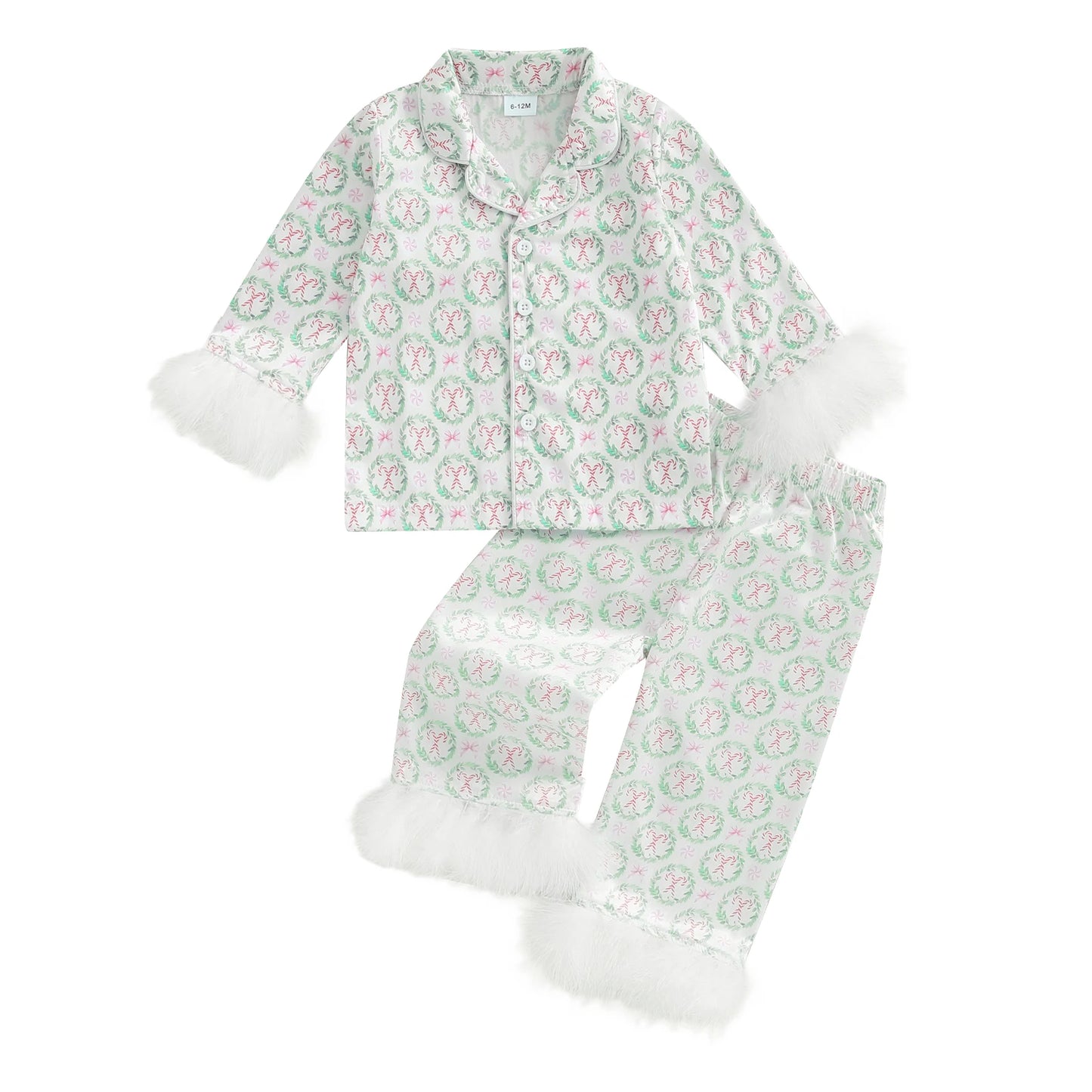 Kids 2-Piece Christmas Pajama Set with Reindeer Print Top and Matching Pants - Holiday Loungewear for Toddlers