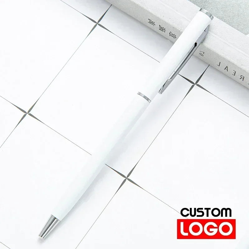 20-200 Pens Metal Ballpoint Pens Rose Gold Free Custom Logo Advertising Lettering Engraved Name School Office Supplies Gifts