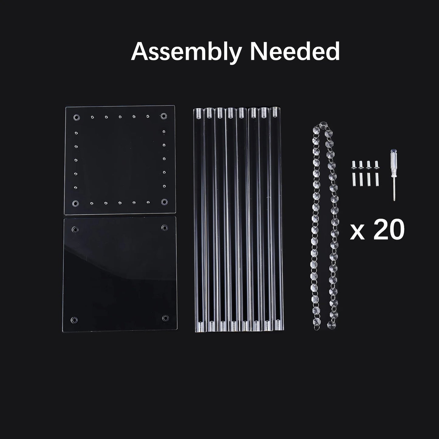 4Pcs Tall Acrylic Vase Wedding Centerpiece Geometric Flower Vase Stand with Chandelier Crystals 31.5in Column Arrangement Stand