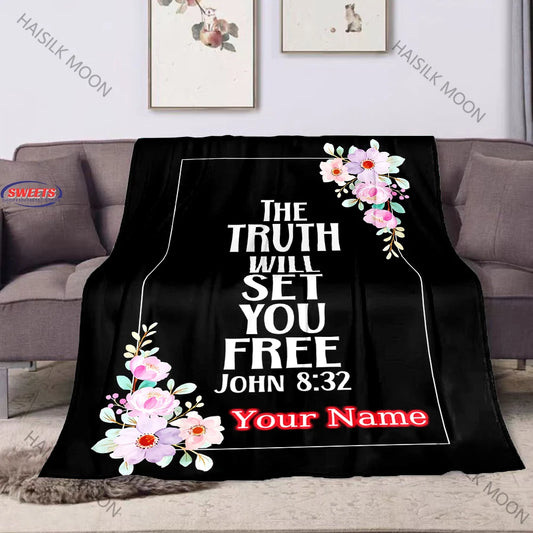 New Arrived! Christian Bible Verse Soft Blanket Custom Name Personalized Multi-Scene Available Christmas Gift for Female Friends