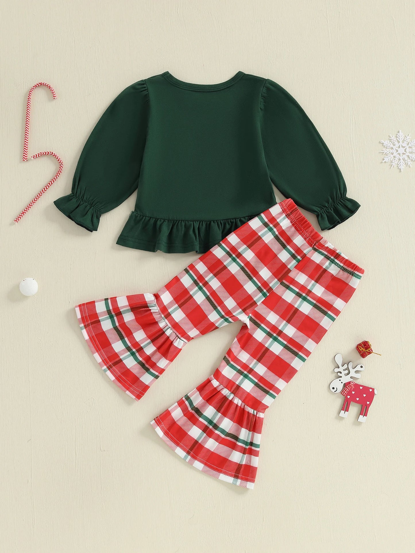 Toddler Girl 2Pcs Christmas Outfits Long Sleeve Reindeer Embroidery Hoodie Leggings Set Kids Winter Clothes for Girls