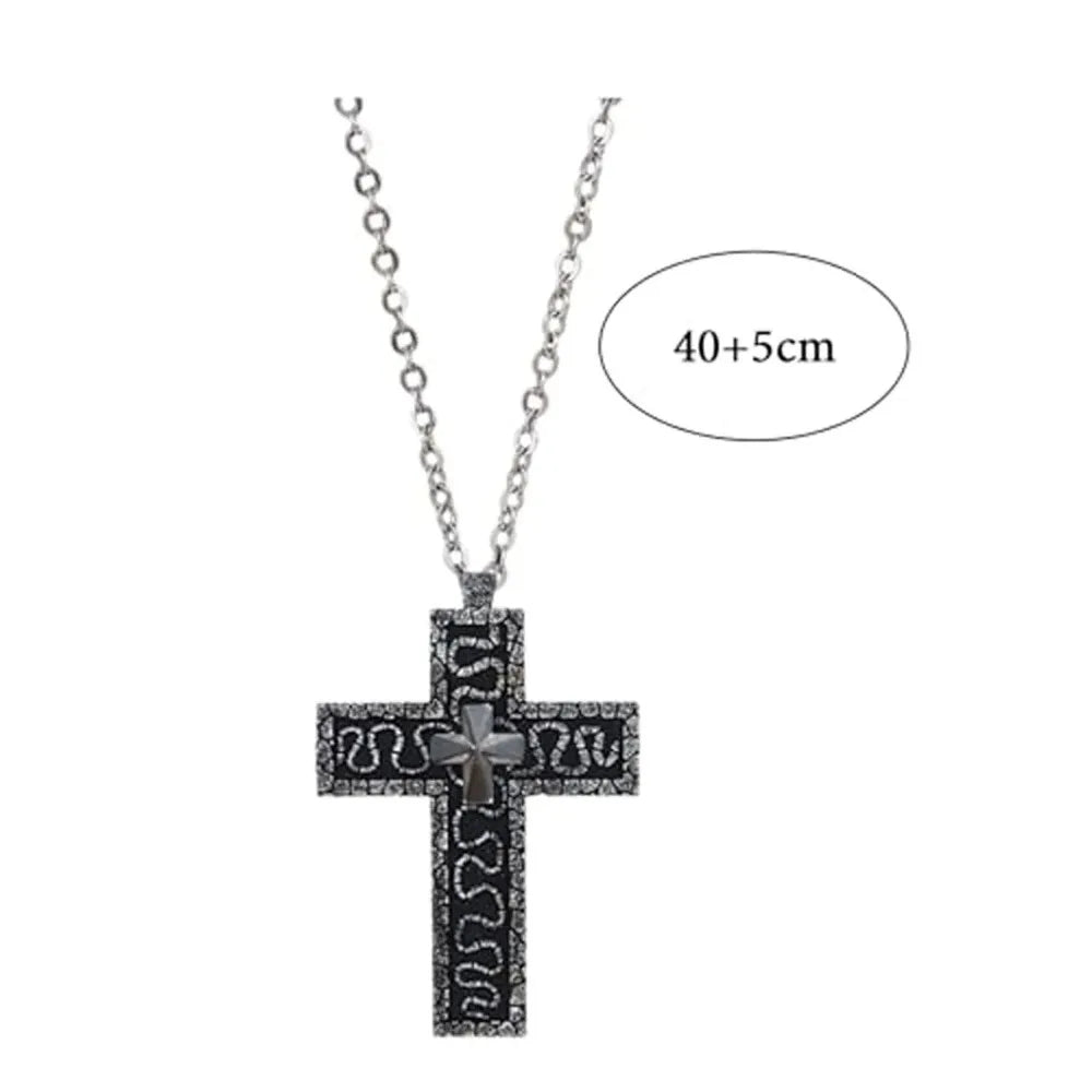 Cross Necklace with Secret Compartment, Gothic Punk Hip Hop Hidden Storage Pendant Jewelry for Men & Women