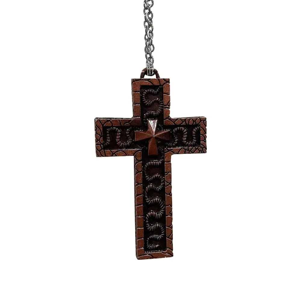 Cross Necklace with Secret Compartment, Gothic Punk Hip Hop Hidden Storage Pendant Jewelry for Men & Women